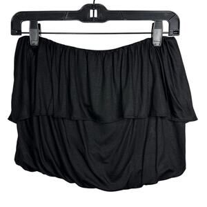 NWT Anthropologie Black Ruffle Cropped Tube Top Women's XS